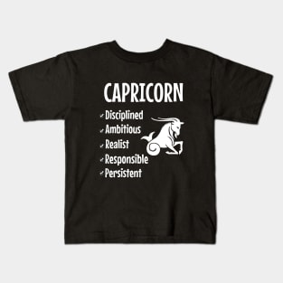 Characteristics of the sign of capricorn Kids T-Shirt